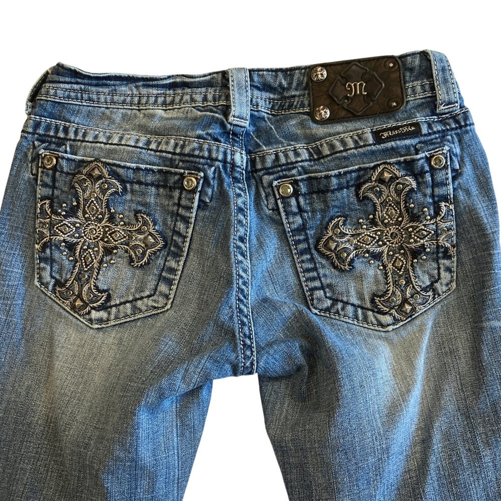 Miss Me Womens 28x30 Skinny Blue Medium Wash Cross Embellished JP5400S2 MK 49